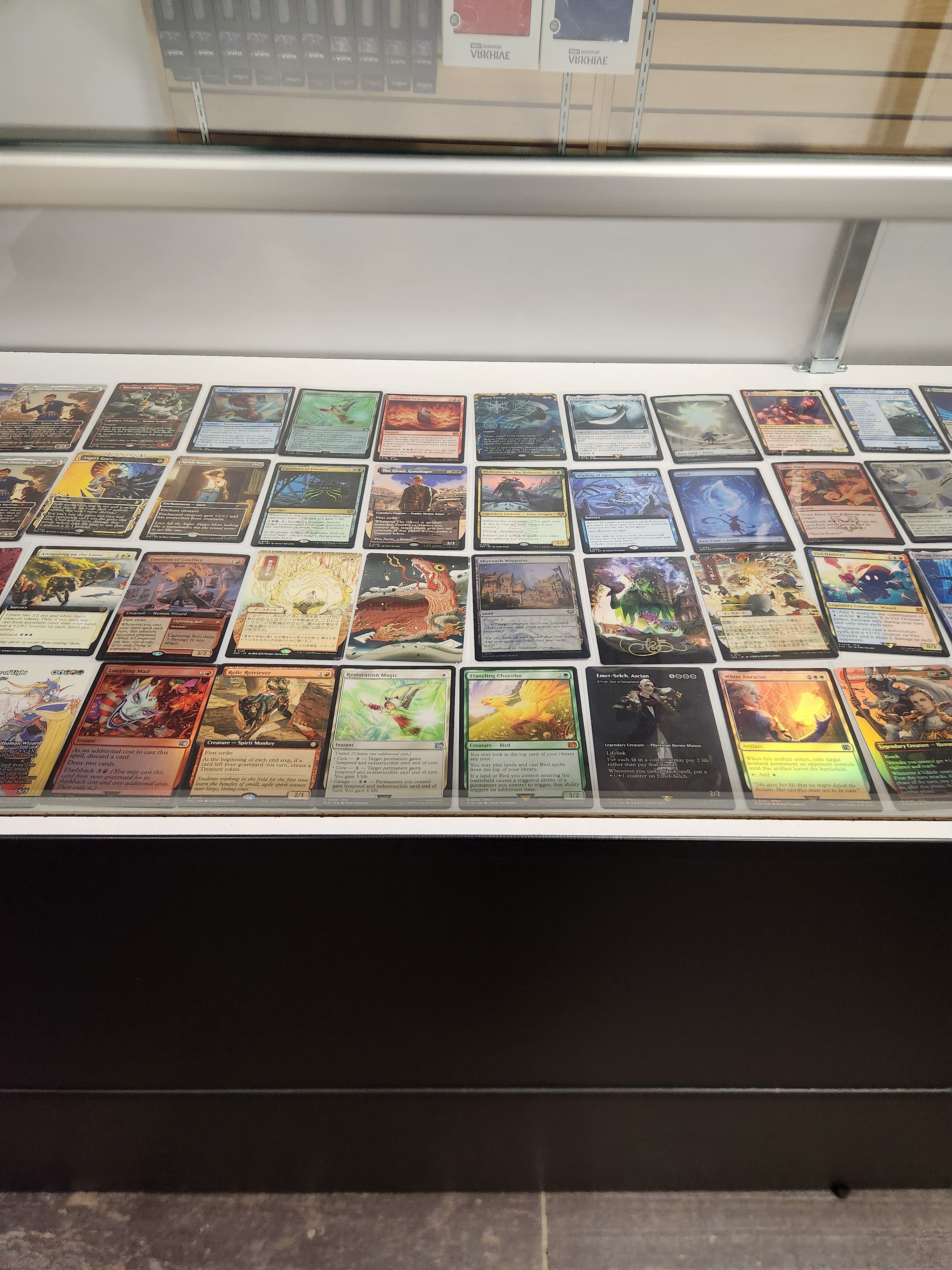 Magic singles display case for Commander and MTG players at The Wolf Den in Montgomery, Minnesota